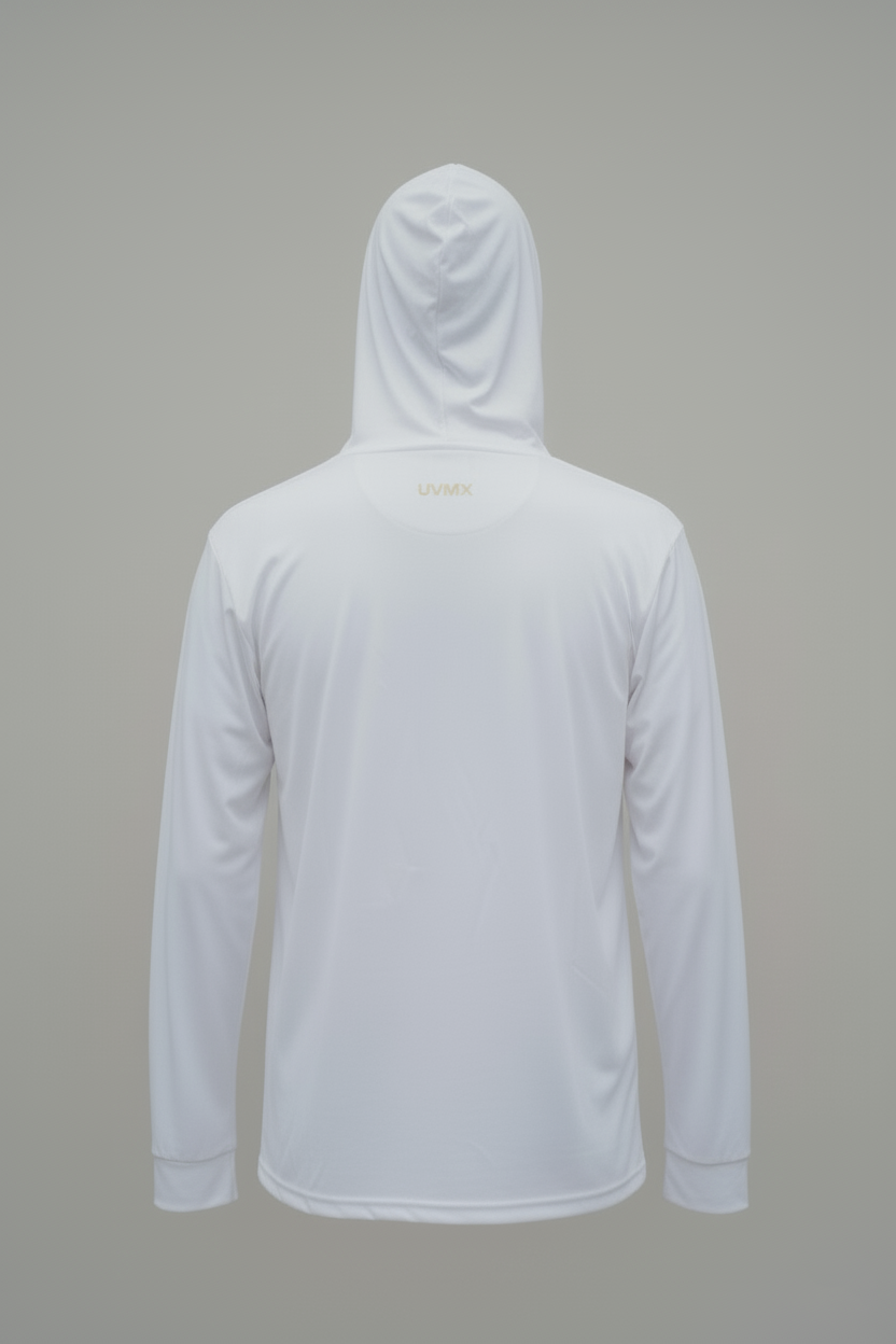 Playera Manga Larga con Capucha Blanca