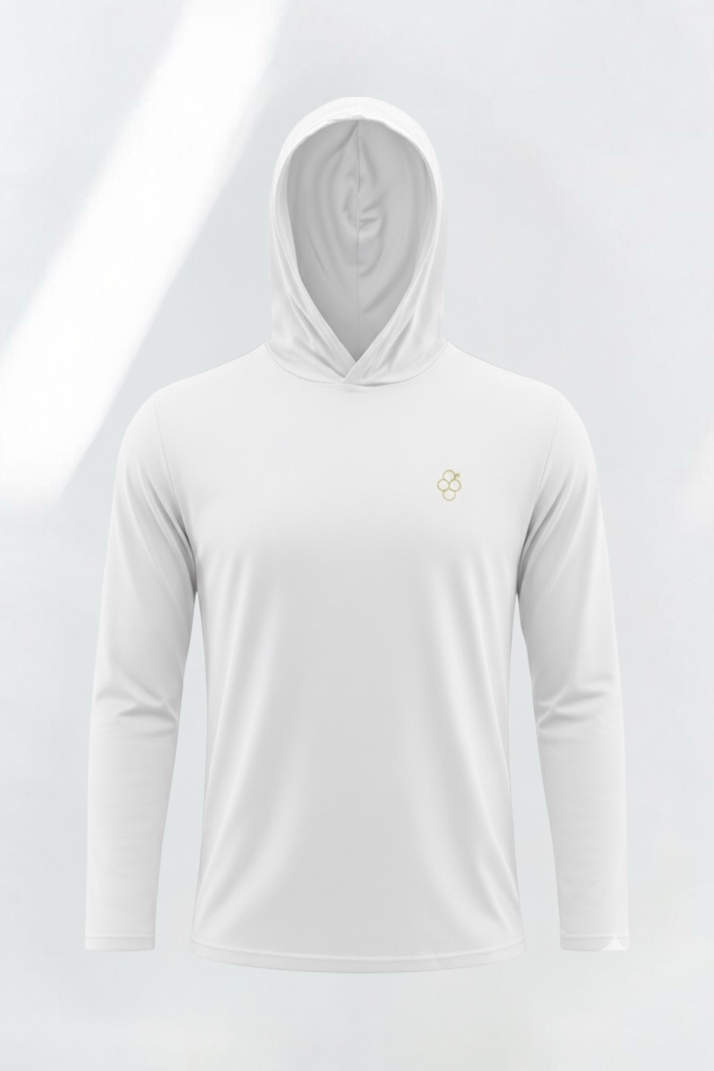 Playera Manga Larga con Capucha Blanca