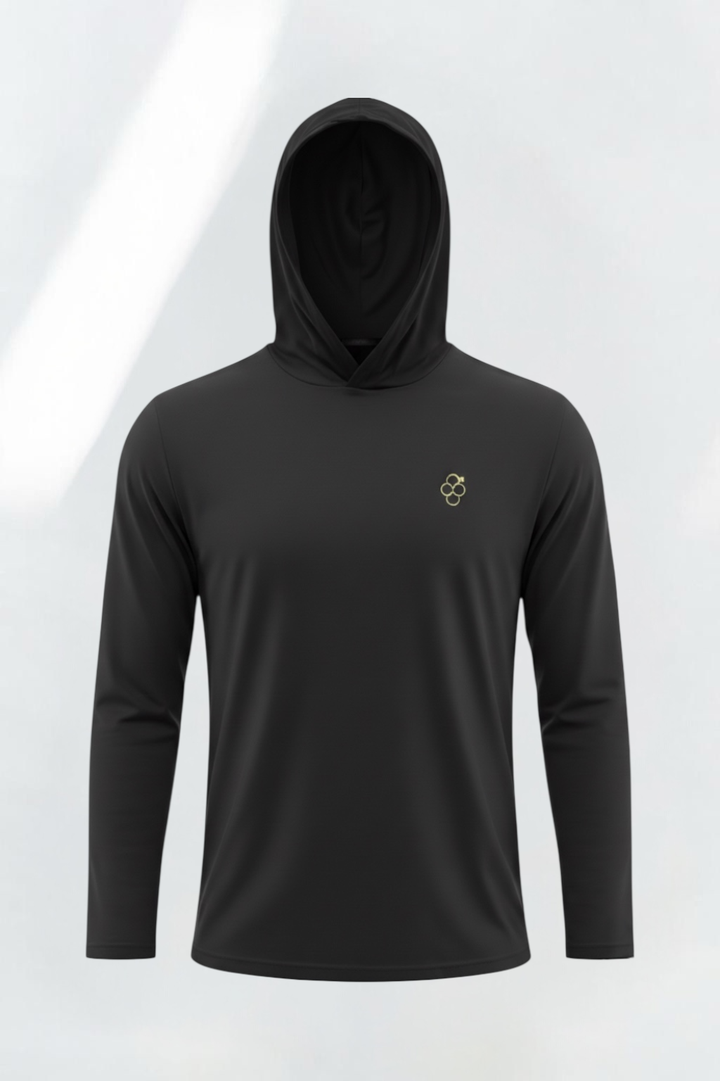 Playera Manga Larga con Capucha Negra