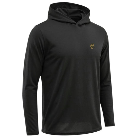 Black Long Sleeve Hooded T-Shirt