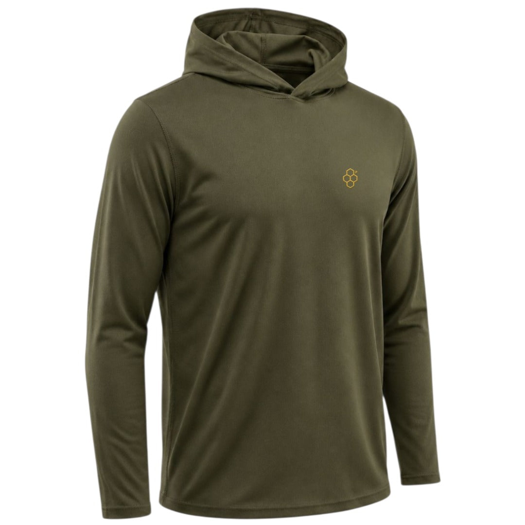Playera Manga Larga con Capucha Verde