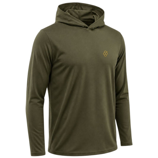 Playera Manga Larga con Capucha Verde